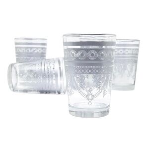Nomad Treasures Silver Moroccan Drinkware Glasses Cups Set of 6